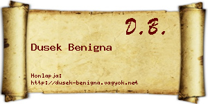 Dusek Benigna névjegykártya